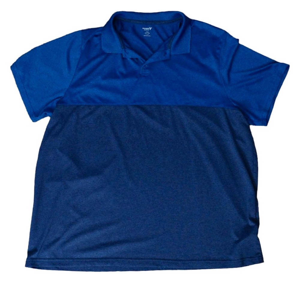 Old Navy Men’s Active Core Polo Shirt XXL Two-Tone Blue